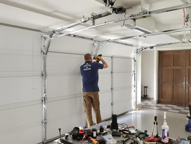 Brandon Garage Door Repair certified technician performing precision garage door repair in Brandon
