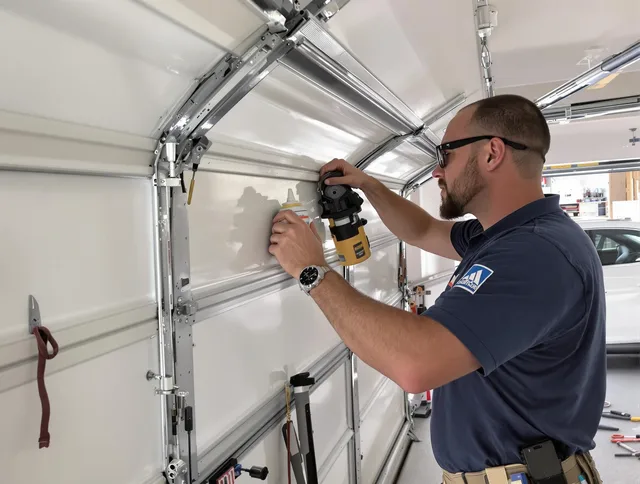 Brandon Garage Door Repair technician quieting a noisy garage door in Brandon