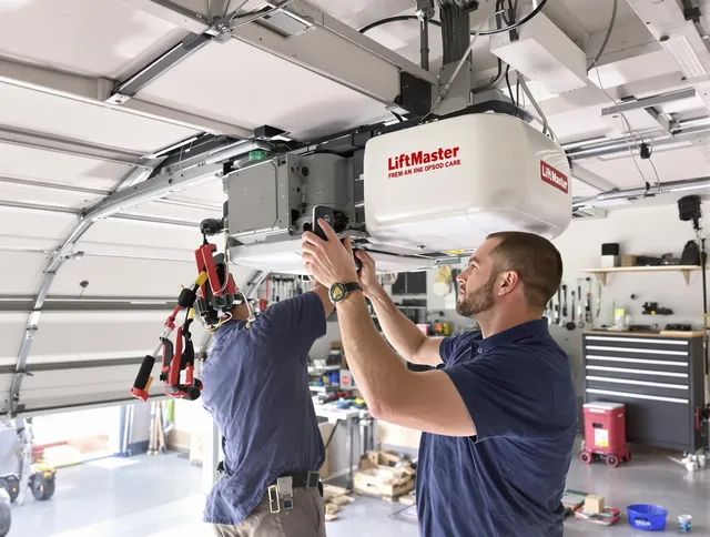 Brandon Garage Door Repair technician performing advanced diagnostics on garage opener in Brandon