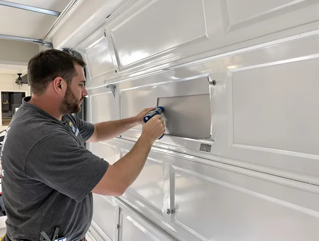 Garage door panel repair by Brandon Garage Door Repair in Brandon